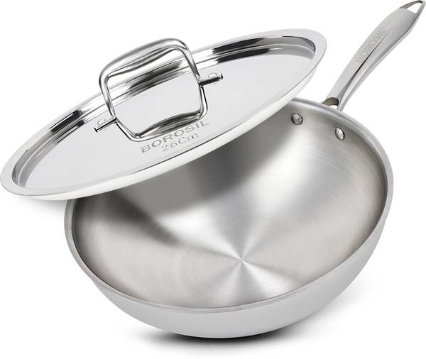 BOROSIL Kadhai 26 cm diameter with Lid 3.5 L capacity