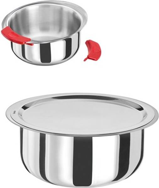 Hawkins TRI-PLY STAINLESS STEEL PATILA 2L & 3L COMBO Tope with Lid 2 L, 3 L capacity 18 cm, 21 cm diameter