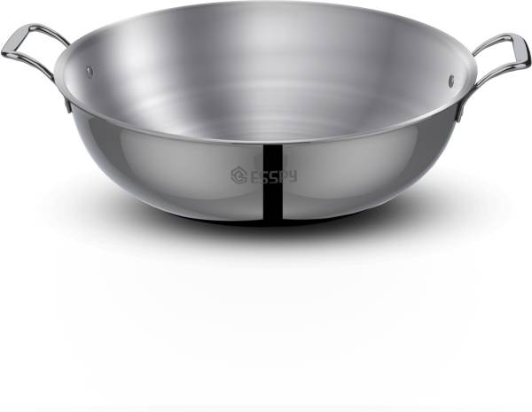 ESSPY Triply Stainless Steel Extra Deep Kadhai, Gas & Induction Kadai Kadhai 26 cm diameter 3.3 L capacity