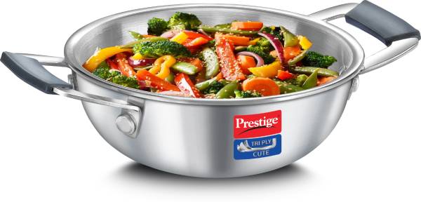 Prestige Tri-ply Cute|Thick Gauge|Even Heat Distribution Kadhai 12 cm diameter 0.4 L capacity