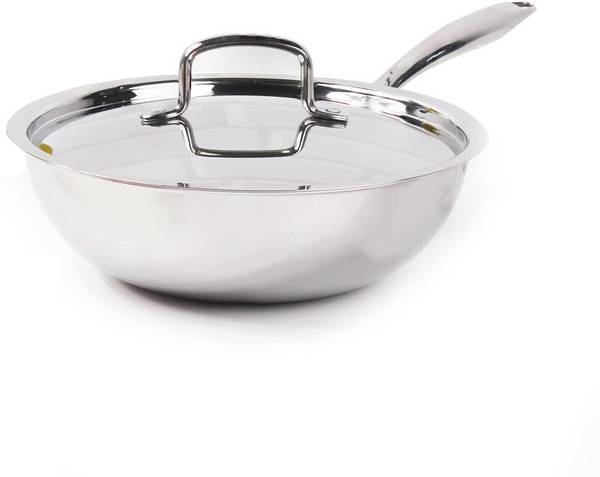The Indus Valley Triply Medium Size Wok with Lid 1.8 L capacity 24 cm diameter