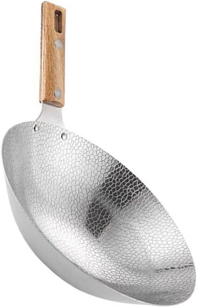 HEVASNEK Stainless Steel Griddle Portable Accessories Wok 1.5 L capacity 24 cm diameter