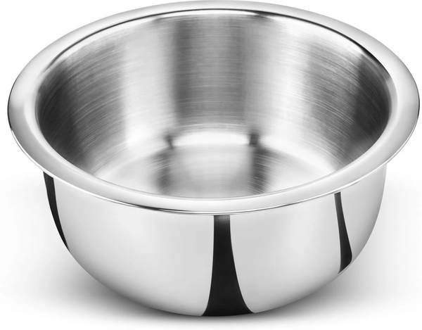 Durapan Triply Stainless Steel Round Bottom Patila/Bhagona/Tapeli Tope 4 L capacity 22 cm diameter