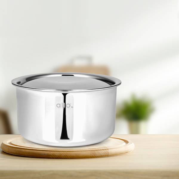 Allo CookSafe TriPly Stainless Steel Naturally Non Stick Tope with Lid 4.2 L capacity 22 cm diameter