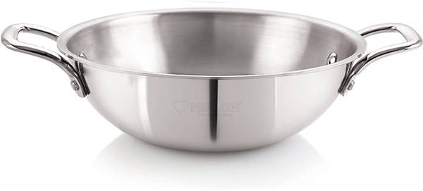 NIRLON Plus Triply 3 Layer Stainless Steel Cookware Deep Kadhai 22cm Kadhai 22 cm diameter 2 L capacity
