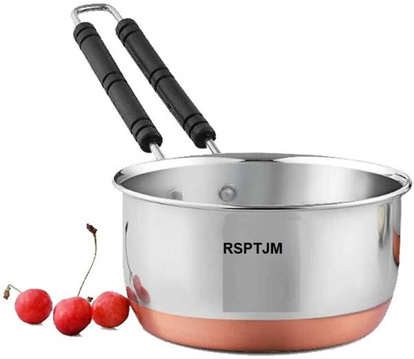 Tannu Craft Stainless Steel Copper Bottom Induction Base Sauce Pan with Handle pack of 1 Sauce Pan 20 cm diameter 500 L capacity