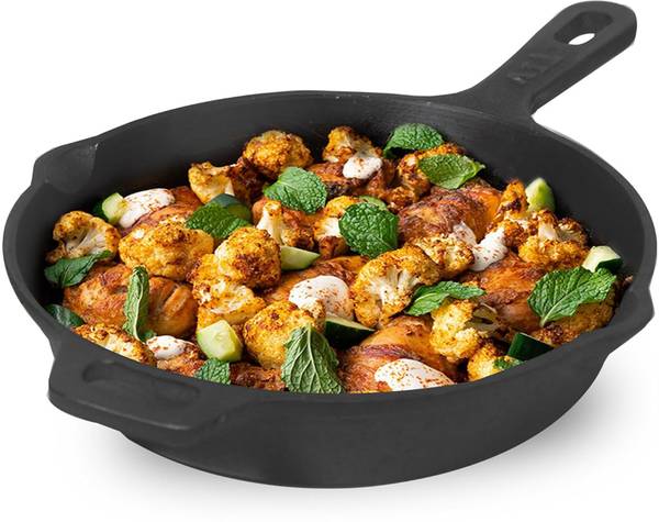 The Indus Valley Super Smooth Cast Iron Fry Pan/Skillet With Long Handle - 10 inch Fry Pan 25.4 cm diameter 1.7 L capacity