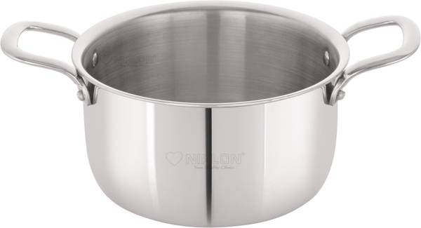 NIRLON Superb Triply Stainless Steel Casserole | 22cm/3.1Ltr Pot 22 cm diameter 3.1 L capacity