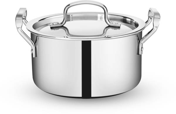 BERGNER Tripro Triply Stainless Steel Biryani Handi Pot | Less Oil Use | Casserole Pot 24 cm diameter 5.5 L capacity with Lid