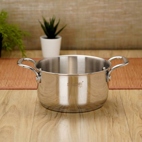 Sumeet Stainless Steel Induction Bottom (Encapsulated Bottom) Casserole Pot 17 cm diameter 1.75 L capacity
