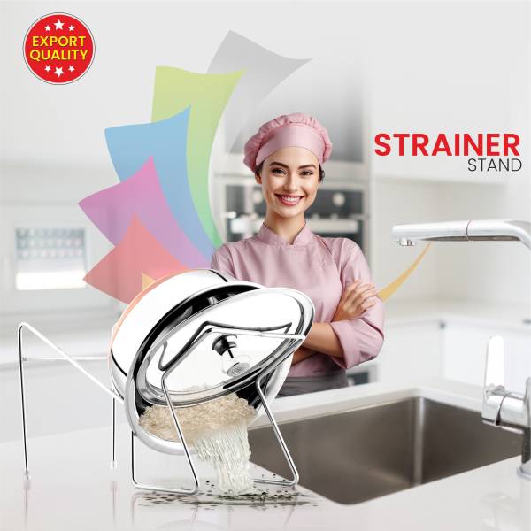 VIGSHRISE Utensil Kitchen Rack Steel Rice Pot Drainer Stand Noodle Strainer Cooked Rice strainer stand