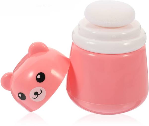 Kidli Powder Puff Box with Container, Portable Powder Dispenser for Kids