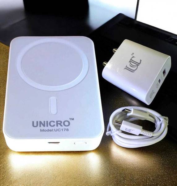 UNICRO 10000 mAh 22.5 W Wired & Wireless With MagSafe Compact Pocket Size Power Bank