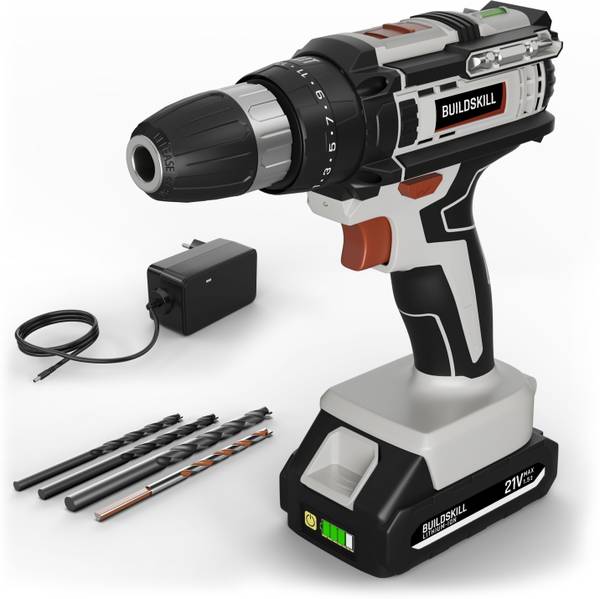 BUILDSKILL 21V impact cordless drill machine | 10mm keyless chuck | 1x 1.5 Ah Battery BCD21115CB Cordless Drill