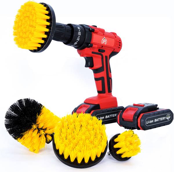 JPT COMBO CORDLESS 21V SCREW DRIVER WITH 2 BATTERIES AND 4PCS BRUSH ATTACHMENT FOR Cordless Drill