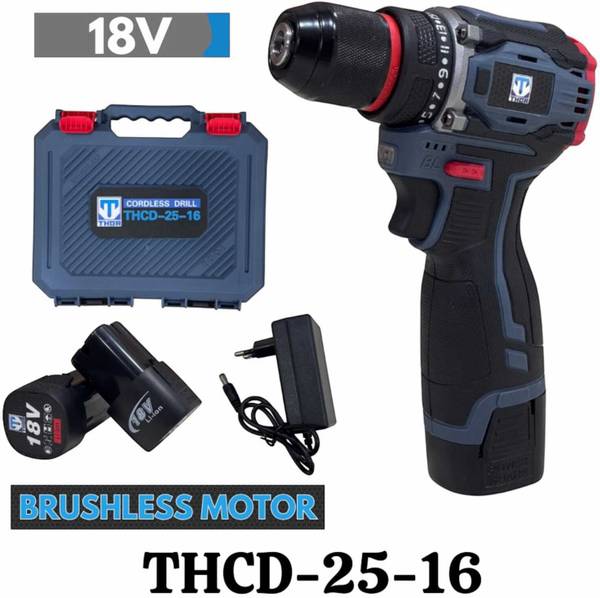 NTH THOR PRO SERIES Brushless Motor 18V Cordless Drill Machine Metal Chuck 50 N.M Torque, 2 Speed Modes 0-500 RPM/ 0-3000 RPM Cordless Drill