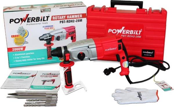 M-TREX PB-RDH2-28MM HAMMER DRILL MACHINE 28 MM DRILL MACHINE 2000 WATT POWER 3 TYPES DRILL MODES Angle Drill