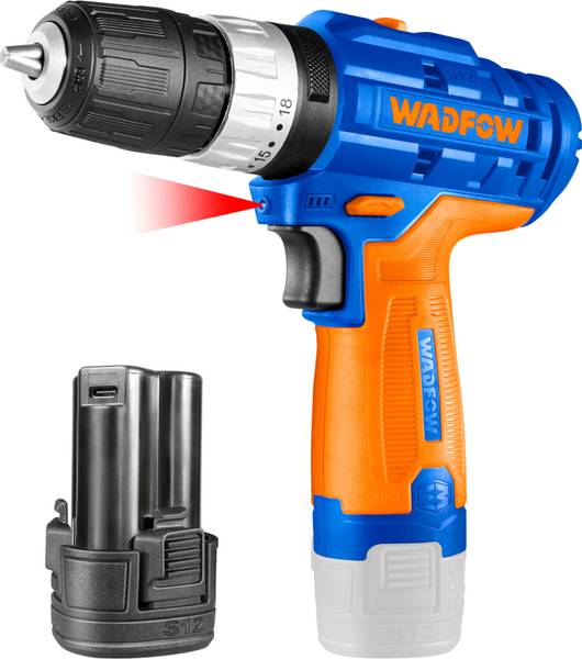 Wadfow 12V Cordless Impact Drill, 20N.m, 18+1+1, 2speed 400/1500rpm