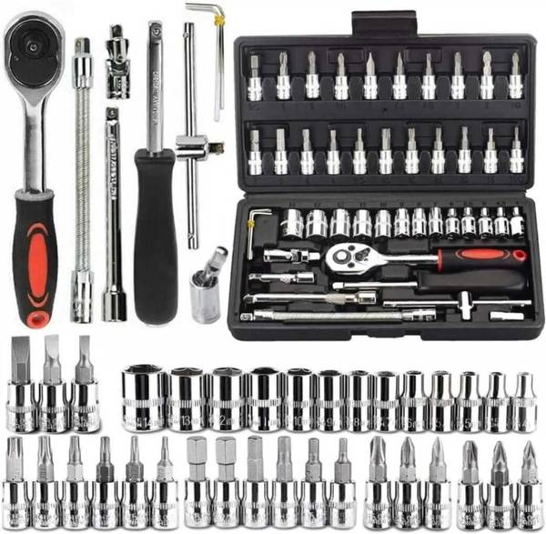Xyntac High Quality 46pcs 1/4-Inch Socket Set Tool Ratchet Wrench tool KitD Hand Tool Kit