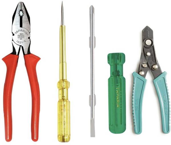tapaia TAPARIA-1621-8 Plier,Tester,2in1 Screwdriver & WS06 Wire Cutter Hand Tool Kit