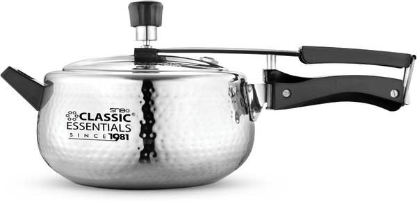 Classic Essentials Triply Concave Hammered Pressure Cooker | Inner Lid Full Body Triply 5 L Inner Lid Induction Bottom Pressure Cooker