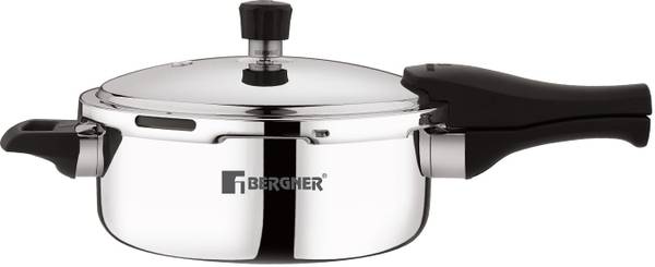 BERGNER Trimax Triply Outer Lid Pressure Pan 3.5 L Outer Lid Induction Bottom Pressure Cooker