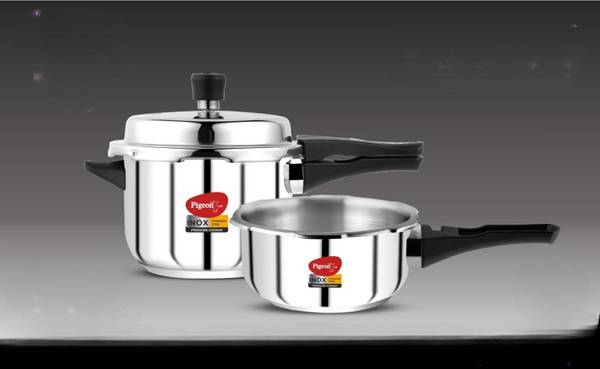 Pigeon Senior Combi Pack 5 L, 3.5 L Outer Lid Induction Bottom Pressure Cooker