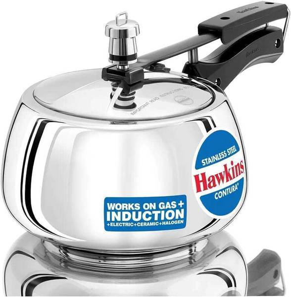 Hawkins Stainless Steel Contura 3L Inner Lid Pressure Cooker Induction Compatible 3 L Inner Lid Pressure Cooker
