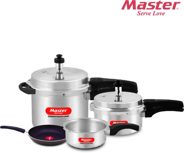 Master Super Saver Nonstick Fry Pan + 5 L, 3 L, 2 L, 1 L Pressure Cooker & Pressure Pan