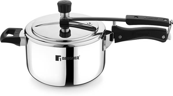 BERGNER Argent Triply Stainless Steel Inner Lid 3.5 L Outer Lid Induction Bottom Pressure Cooker