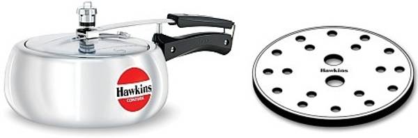 Hawkins Contura 3.5L Aluminium Cooker With SS Grid (17cms) Combo 3.5 L Inner Lid Pressure Cooker