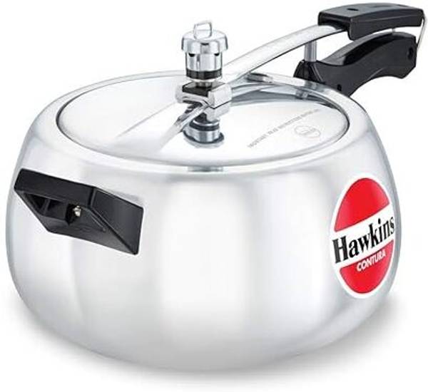 Hawkins Contura | Pressure Cooker | Aluminium | Inner Lid Cooker | Silver 5 L Inner Lid Induction Bottom Pressure Cooker