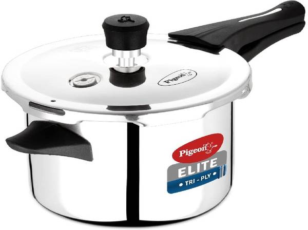 Pigeon Elite Shine Tri-Ply Junior Pan 3.5 L Outer Lid Induction Bottom Pressure Cooker
