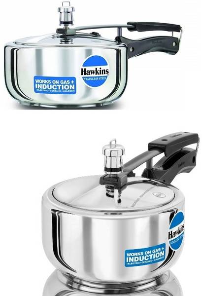 Hawkins Stainless Steel Pressure Cooker 3L(HSS3W),2L(HSS20), 3 L, 2 L Inner Lid Induction Bottom Pressure Cooker