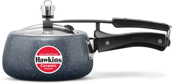 Hawkins Ceramic Nonstick , Granite Contura shaped (ICC15) 1.5 L Induction Bottom Pressure Cooker