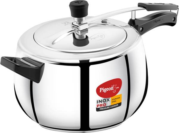 Pigeon Inox Pro Stainless Steel Inner Lid Cooker 5 L Induction Bottom Pressure Cooker