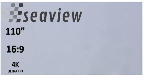 Seaview 110 Inch Dia Reflective Grey Fabric 8x4.5 Feet WxH Projector Screen (Width 243 cm x 137 cm Height)