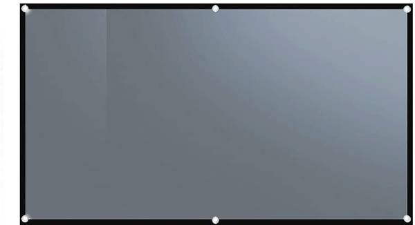 RODZ 100 inch 16:9 Reflective Fabric Projection Screen with Eye lits for Easy Hanging Projector Screen (Width 105 cm x 59 cm Height)