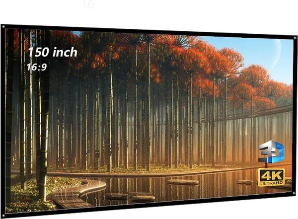 ZIOZY 150-inch Large Projector Screen 16:9 Hanging Projection Movie Washable Fold-able Projector Screen (Width 332 cm x 187 cm Height)