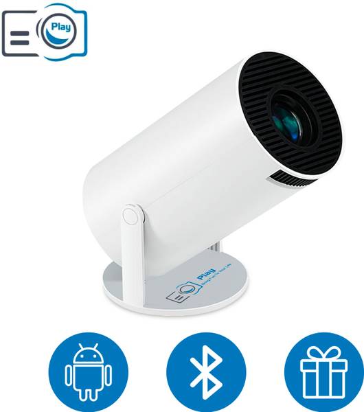 PLAY 4K 2K LED LCD 180 Rotation Android 11, 2.4G+5G Ultra Fast (4500 lm / Wireless / Remote Controller) Portable Projector