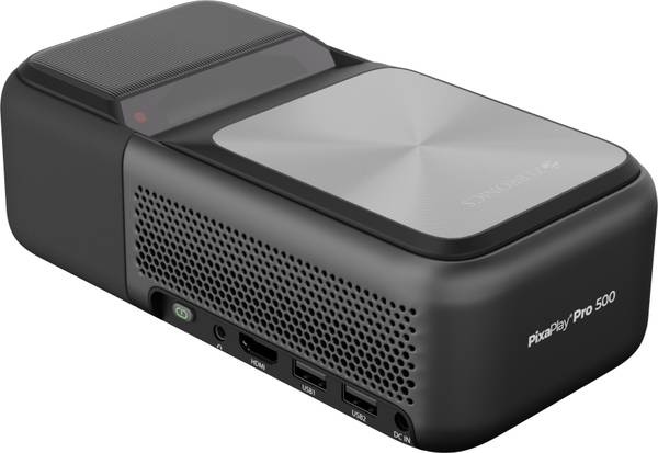 ZEBRONICS Zeb-Pixaplay Pro 500 (Zeb-MLP 10) (12500 lm) Portable 1080p, 90 Inch Screen Size, Electronic Focus, Android, Air Mouse, Built-in Speaker, Bl...