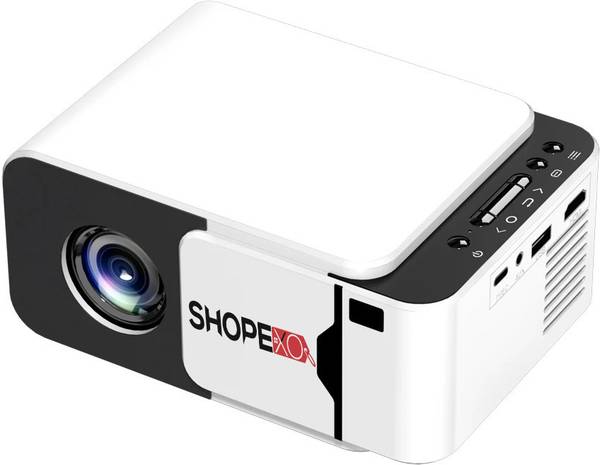 Shopexo T5 Mini 4K Support Native 720p HD Android 13 Wifi Miracast BT Auto keystone (5000 lm / 1 Speaker / Wireless / Remote Controller) Portable Proj...
