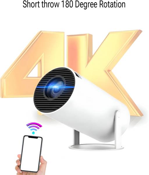 Omex Free Style Pro 720p Native 4K Support 3500LM Android WiFi6G BT 5.0 Zooming (3500 lm / 1 Speaker / Wireless / Remote Controller) Portable Projecto...