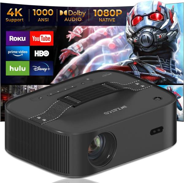 WZATCO Alpha 2 Max (Dark Edition) 1080P Fully Automatic, 11000 lumens, Dolby, HDMI ARC (11000 lm / 2 Speaker / Wireless / Remote Controller) Projector
