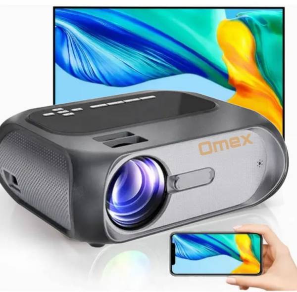 Omex T8A YouTube Wi-Fi Miracast Smart Projector USB HDMI AV 3800LM (3800 lm / 2 Speaker / Wireless / Remote Controller) Portable Projector