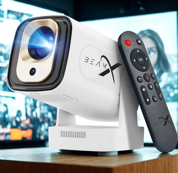 BeamX Glide 360 Smart Projector Voice Control/Air Mouse Remote Full HD 1080P 4KSupport (6550 lm / 1 Speaker / Wireless / Remote Controller) Portable P...