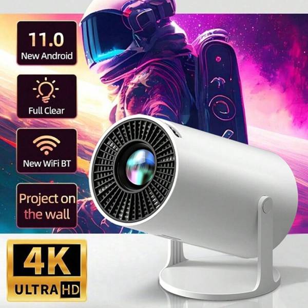 Trending Store HY300 pro 4K Support Native HD Android 11 WiFi 6/BT 5.0 Freestyle Auto Keystone (5000 lm / 1 Speaker / Wireless / Remote Controller) Po...