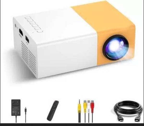 HGT 400LM Projector with Remote Controller,Support HDMI, AV, SD, USB (Yellow) (10 lm) Portable Projector