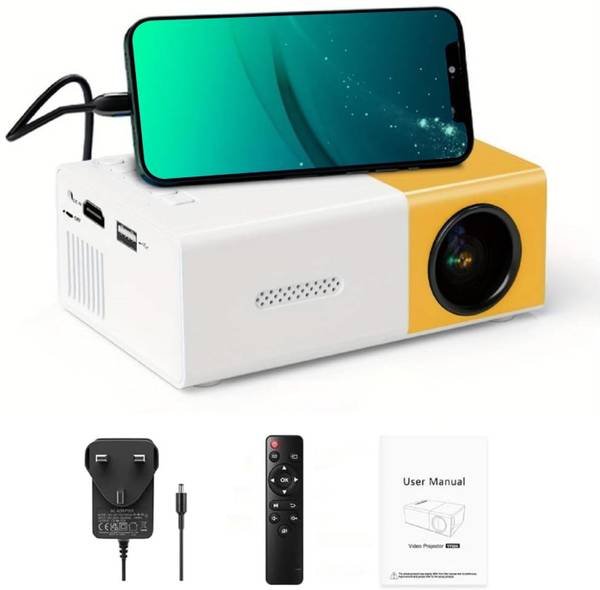 Jaaro YG 300 Pro Portable Mini Home Theater LED Projector with Remote Controller (1200 lm) Portable Projector