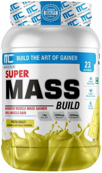 Muscle Club Super Mass Muscle Gainer with 100% Muscle Gain, Taurine, and L-Glutamine Weight Gainers/Mass Gainers